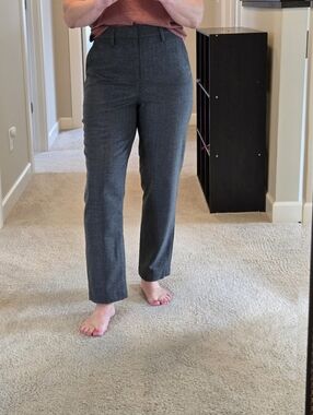 Lands' End Women's Brushed Gray High Rise Tapered/ Straifht Ankle Pants.
